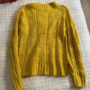 J. Crew Mustard Cable Knit Sweater